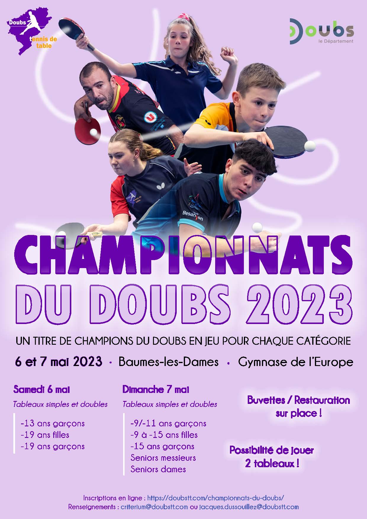 Championnat du Doubs 2023-Cliquer ici pour découvrir tous les résultats